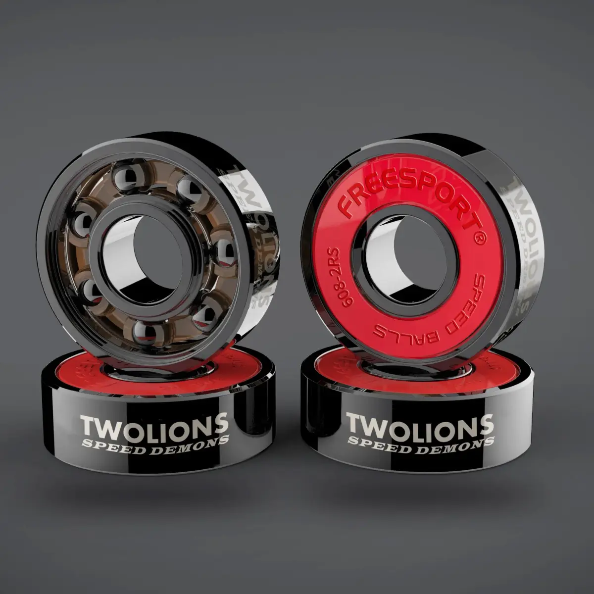 Twolions High Rev 608RS Hybrid Black Ceramic Bearings (Pack of 8) | ABEC 9 Precision - view 2