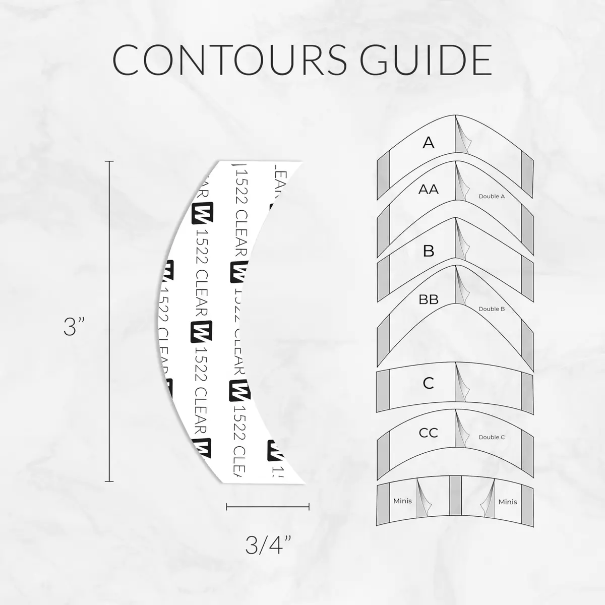 Walker Tape 1522 Clear CC Contour 36 Pieces for Wig Installs, Lace Systems, Toupee Applications, Hair Tape Prep and Adhesive Strips Use Offering Hypoallergenic Comfort, Daily Wear Hold and Low Residue - view 3
