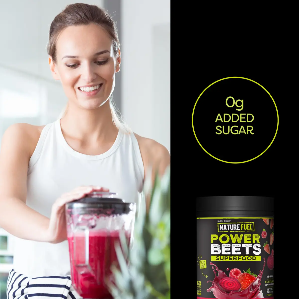 Healthy Delights Power Beets Powder 11.6 Ounce | Natural Energy & Antioxidant Support - view 5