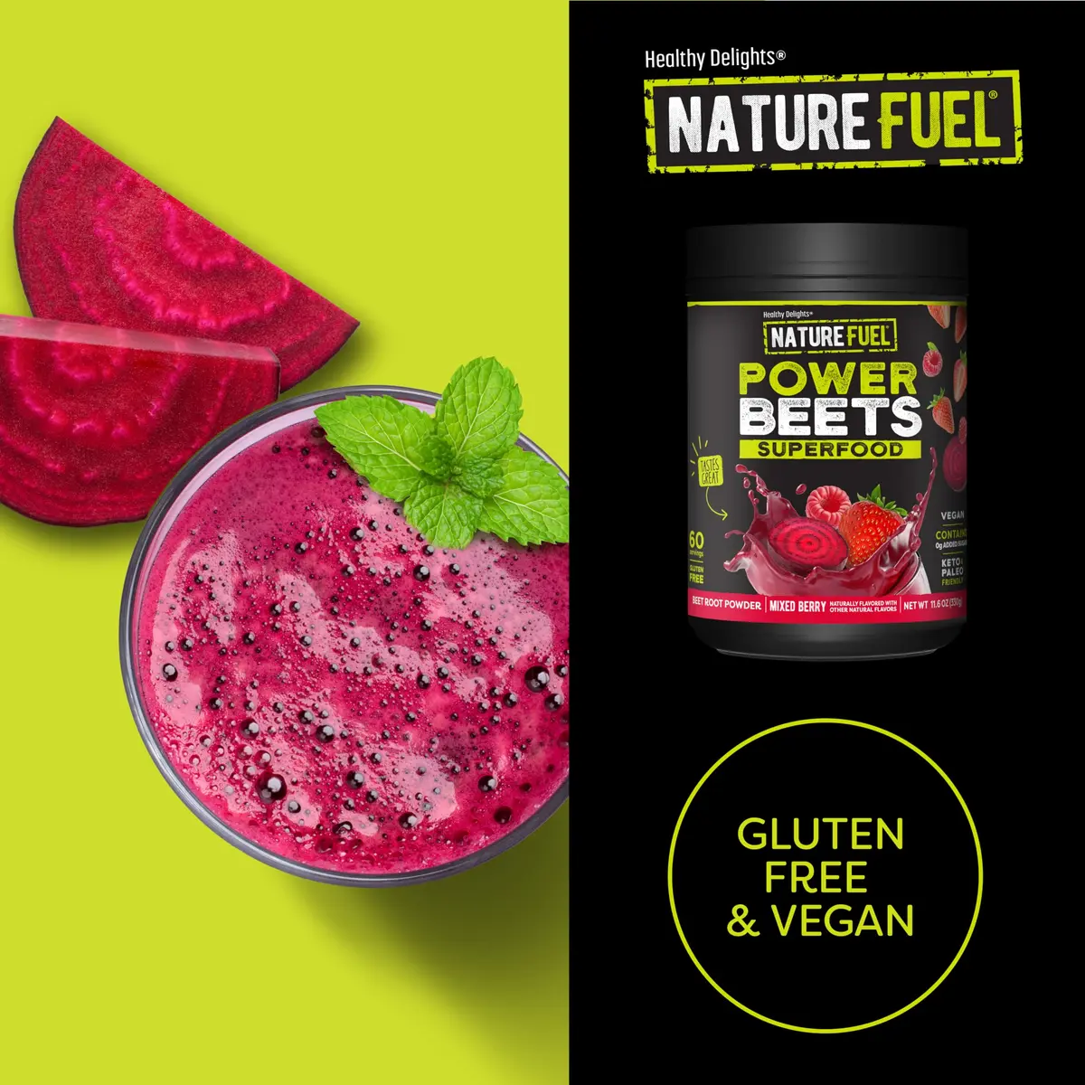 Healthy Delights Power Beets Powder 11.6 Ounce | Natural Energy & Antioxidant Support - view 4