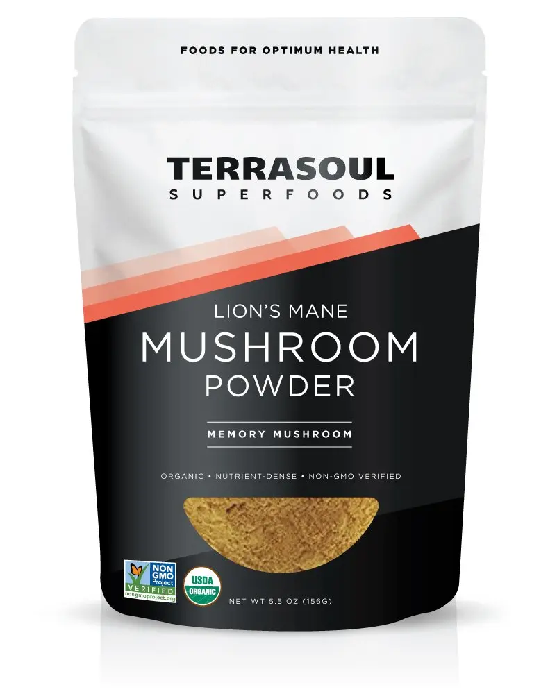 Terrasoul Superfoods Organic Lion's Mane Mushroom Powder (4:1 Extract), 5.5 Ounces | Supports Brain & Digestive Health - main product image