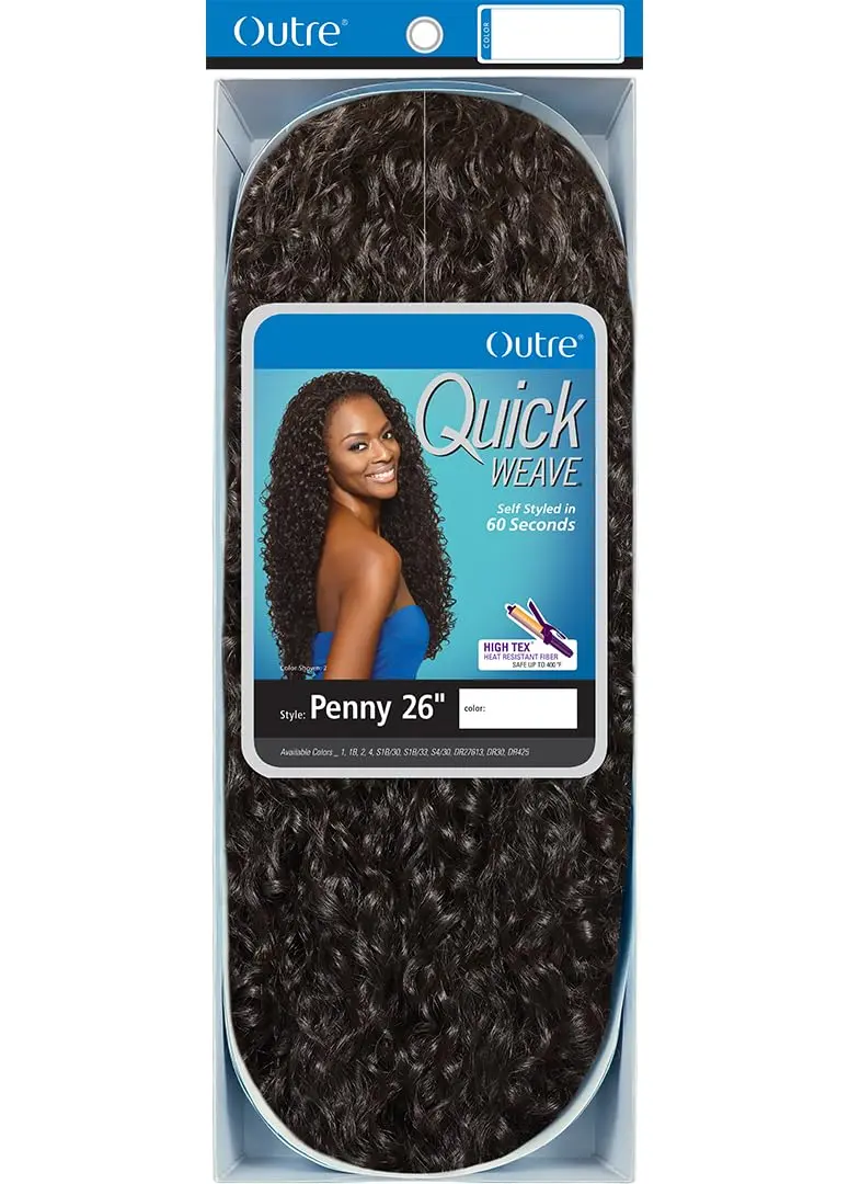 Outre Penny 26" (1B) Synthetic Quick Weave Half Wig | Natural Texture & Volume, Heat Resistant, Easy to Wear, Half Wig with New Cap Construction - view 6