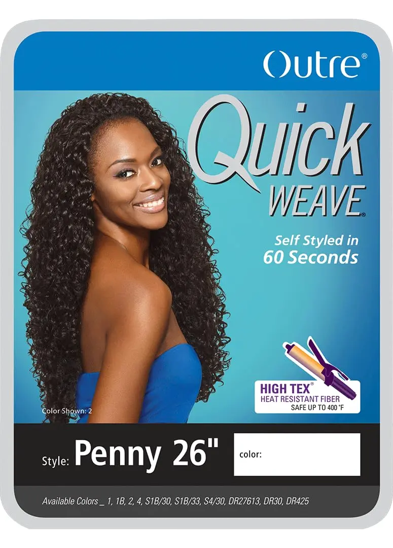 Outre Penny 26" (1B) Synthetic Quick Weave Half Wig | Natural Texture & Volume, Heat Resistant, Easy to Wear, Half Wig with New Cap Construction - view 2