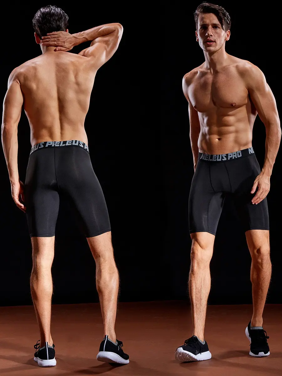 NELEUS Men's 3 Pack Athletic Compression Shorts | Quick Dry, Supportive Fit, US S - view 6