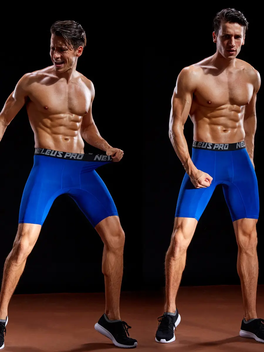 NELEUS Men's 3 Pack Athletic Compression Shorts | Quick Dry, Supportive Fit, US S - view 7