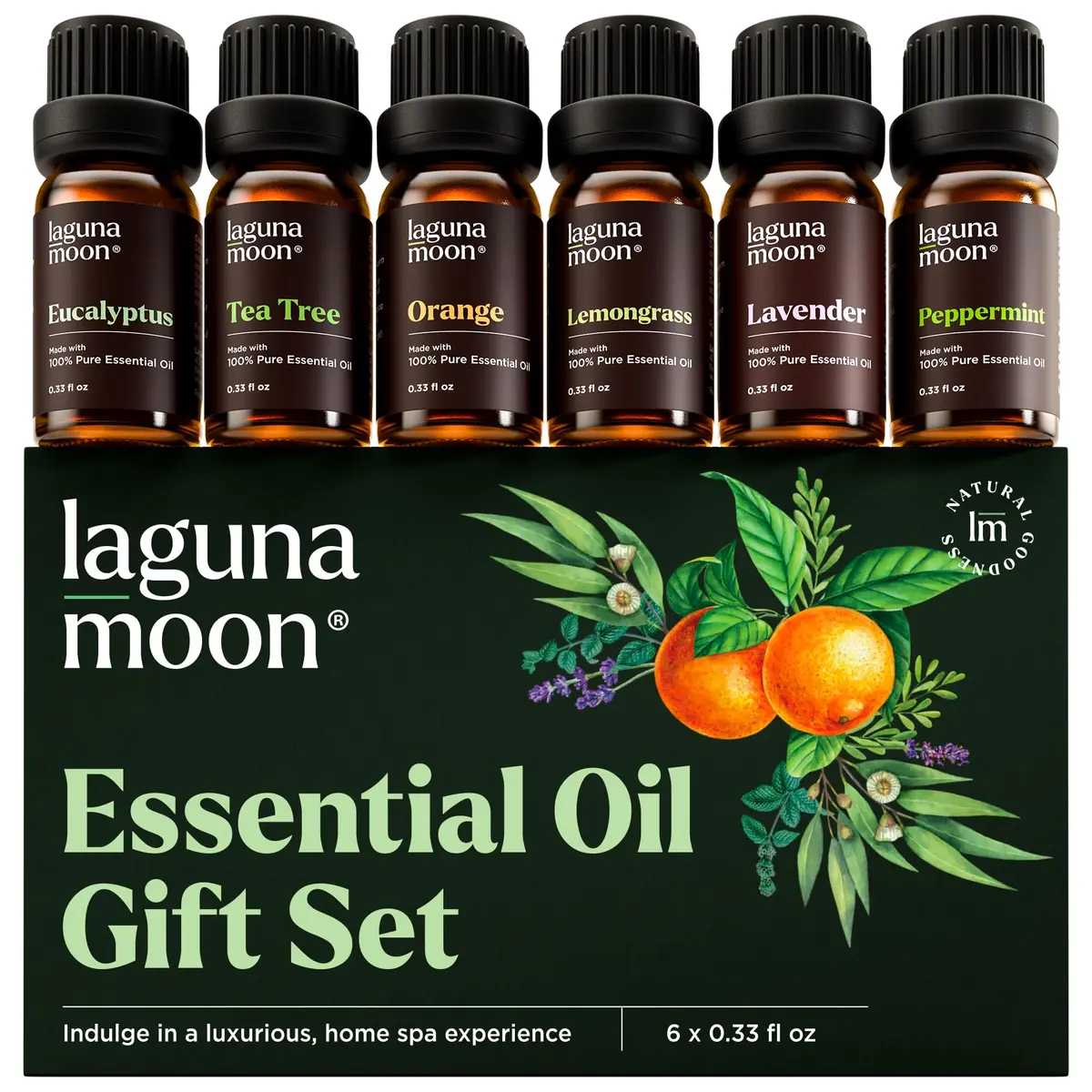 Lagunamoon Essential Oils Aromatherapy Set - 6 Oils for Diffusers, Home Care, Candle Making, 10mL | Pure, Natural, Gift-Ready - main product image