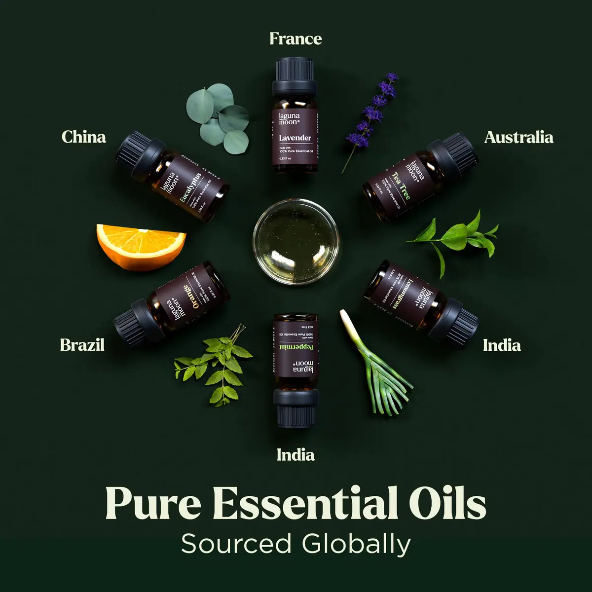 Lagunamoon Essential Oils Aromatherapy Set - 6 Oils for Diffusers, Home Care, Candle Making, 10mL | Pure, Natural, Gift-Ready - view 3