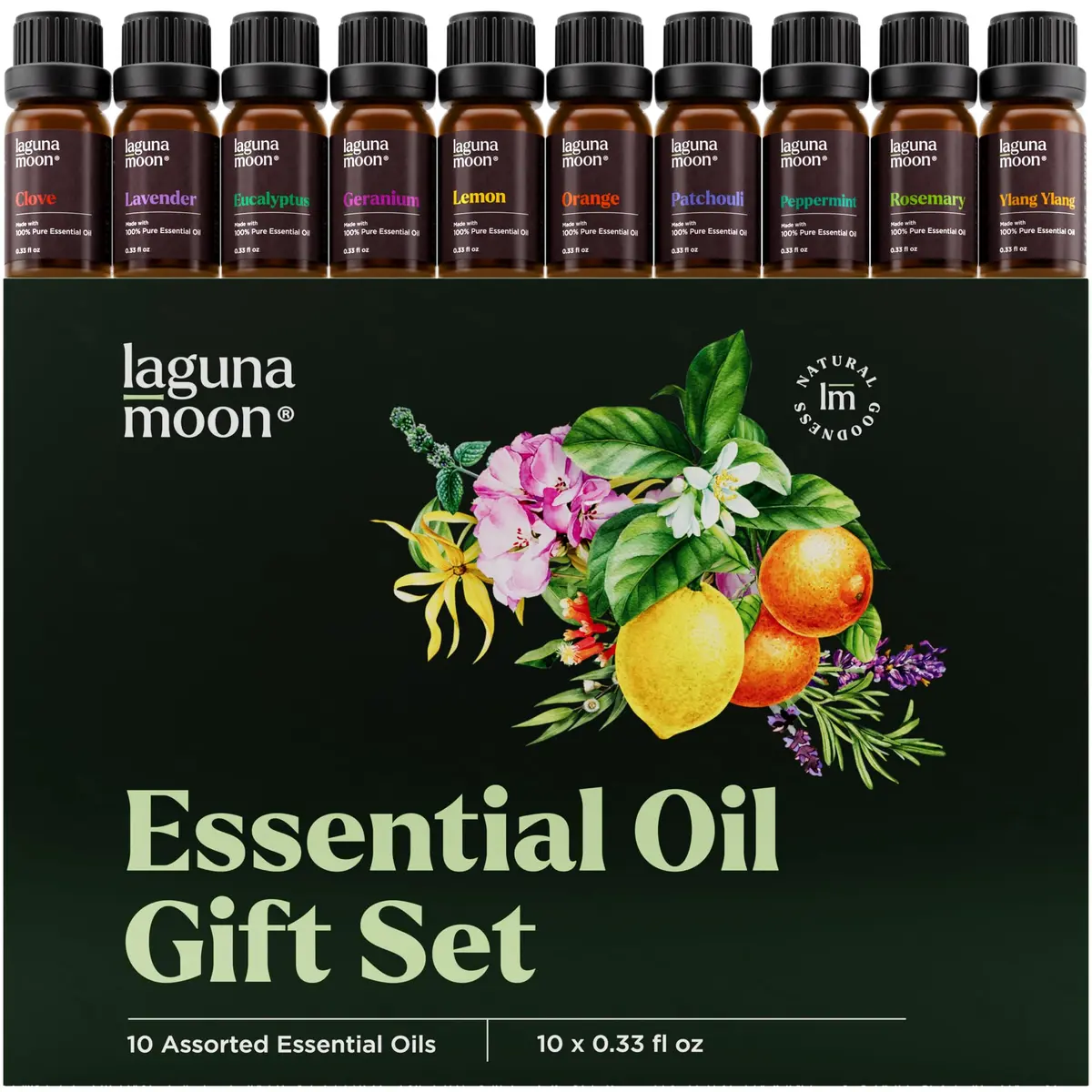 Lagunamoon Essential Oils Set - Top 10 Blends | Fragrance, Aromatherapy, Candle Making (0.33 Fl Oz x10) - main product image