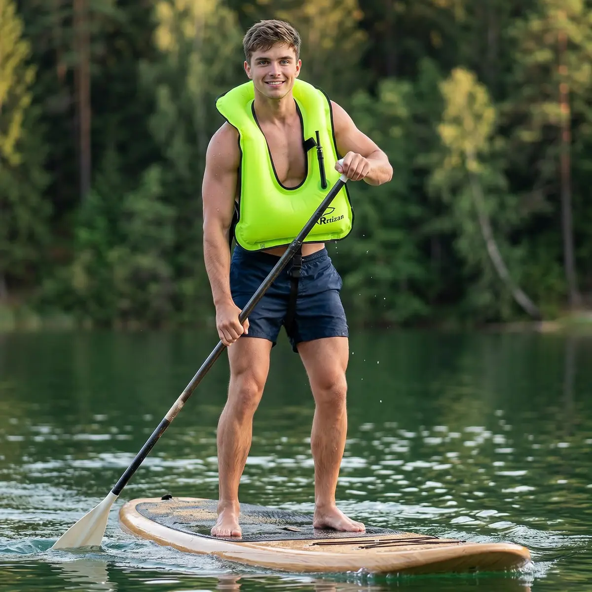 Rrtizan Snorkel Vest One Size Pink | Portable Inflatable Swim Jacket for Adults - view 3