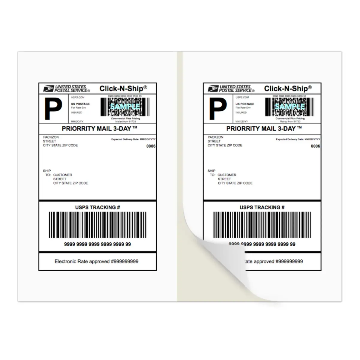 PACKZON White Shipping Labels 8.5 x 5.5 Inches (300 Labels) | Professional Grade, Permanent Adhesive - main product image