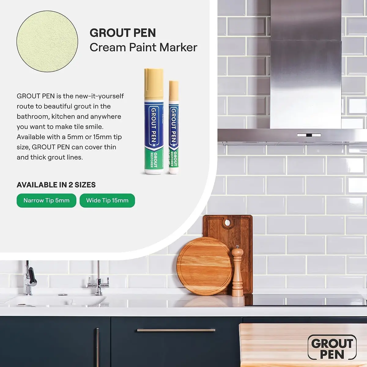 Rainbow Chalk Markers Grout Pen Cream Tile Grout Paint Marker Restorer 7mL (0.24 Fl Oz) | Waterproof Grout Line Refresher for Kitchen & Bathroom - view 7