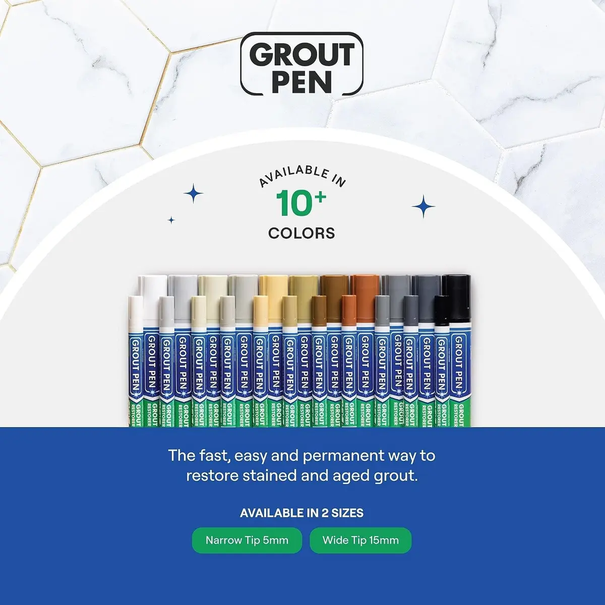 Rainbow Chalk Markers Grout Pen Cream Tile Grout Paint Marker Restorer 7mL (0.24 Fl Oz) | Waterproof Grout Line Refresher for Kitchen & Bathroom - view 9