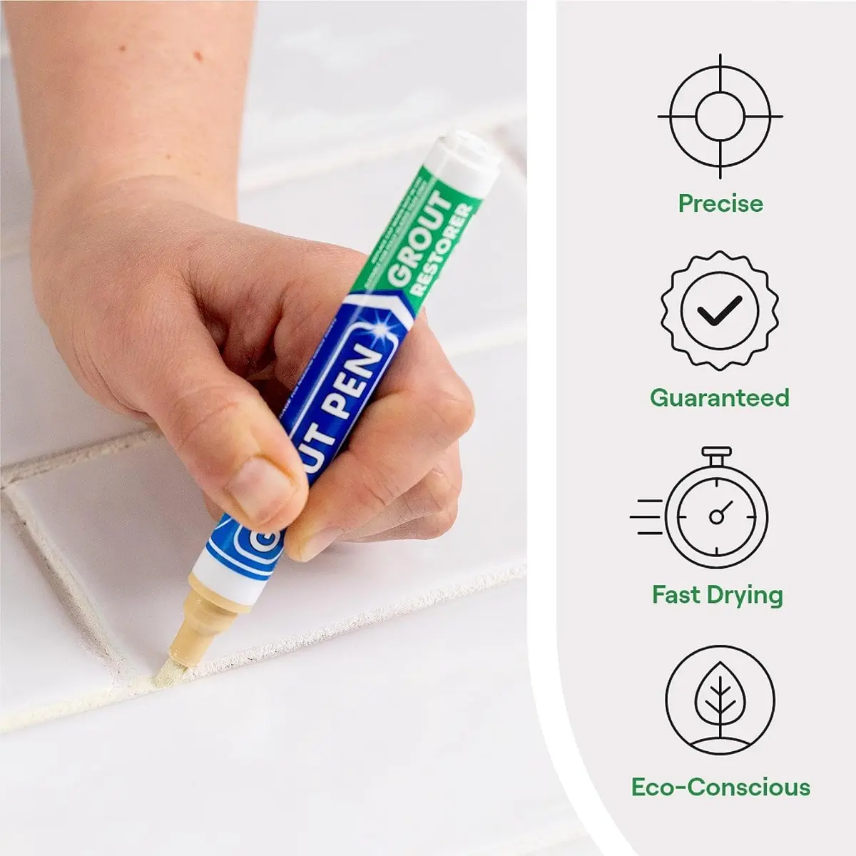 Rainbow Chalk Markers Grout Pen Cream Tile Grout Paint Marker Restorer 7mL (0.24 Fl Oz) | Waterproof Grout Line Refresher for Kitchen & Bathroom - view 2