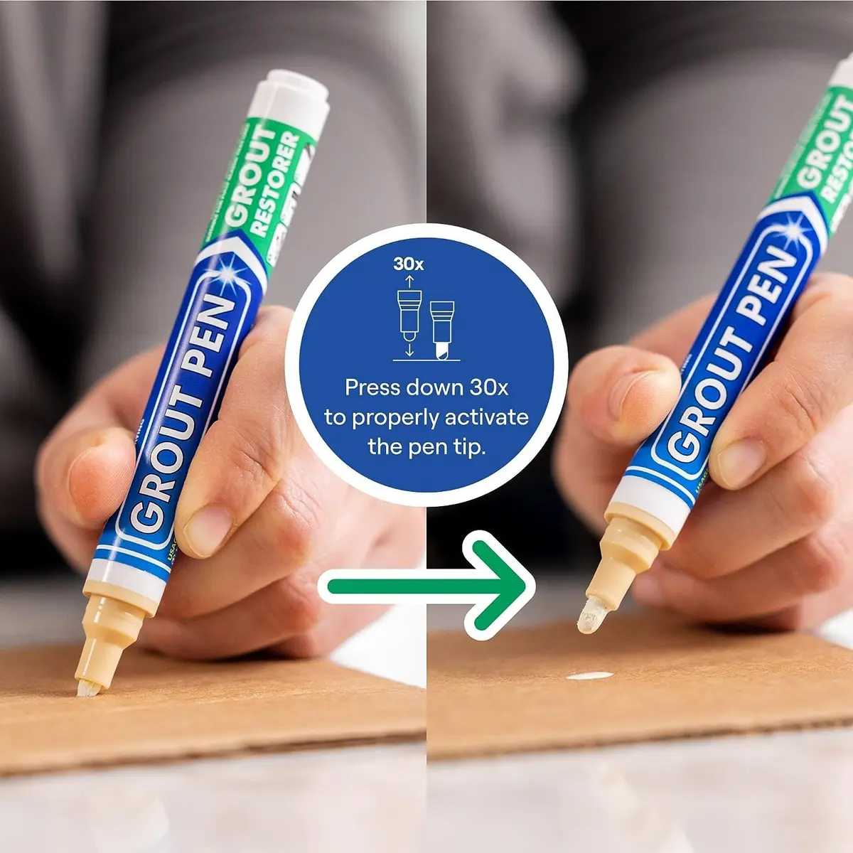 Rainbow Chalk Markers Grout Pen Cream Tile Grout Paint Marker Restorer 7mL (0.24 Fl Oz) | Waterproof Grout Line Refresher for Kitchen & Bathroom - view 3