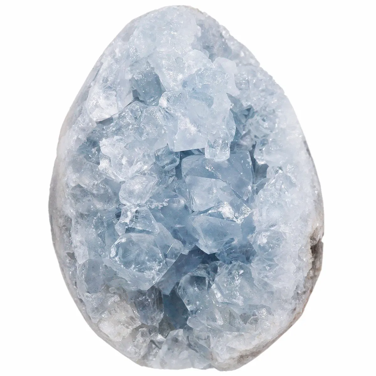 Rockcloud Natural Raw Blue Celestite Mineral Healing Crystal Cluster Geode Irregular Home Decoration Gemstone Specimen Large, 160-220g - main product image