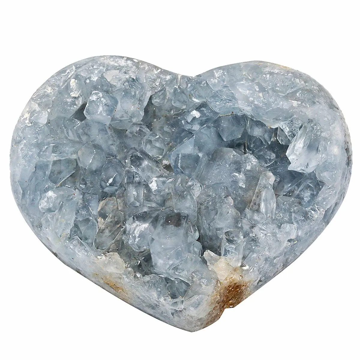 Rockcloud Natural Raw Blue Celestite Mineral Healing Crystal Cluster Geode Irregular Home Decoration Gemstone Specimen Large, 160-220g - view 5