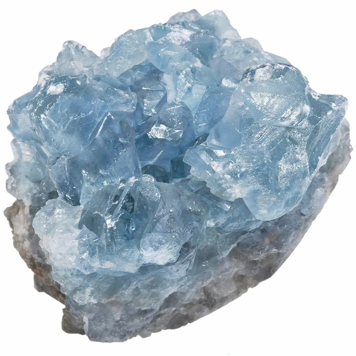 Rockcloud Natural Raw Blue Celestite Mineral Healing Crystal Cluster Geode Irregular Home Decoration Gemstone Specimen Large, 160-220g - view 3