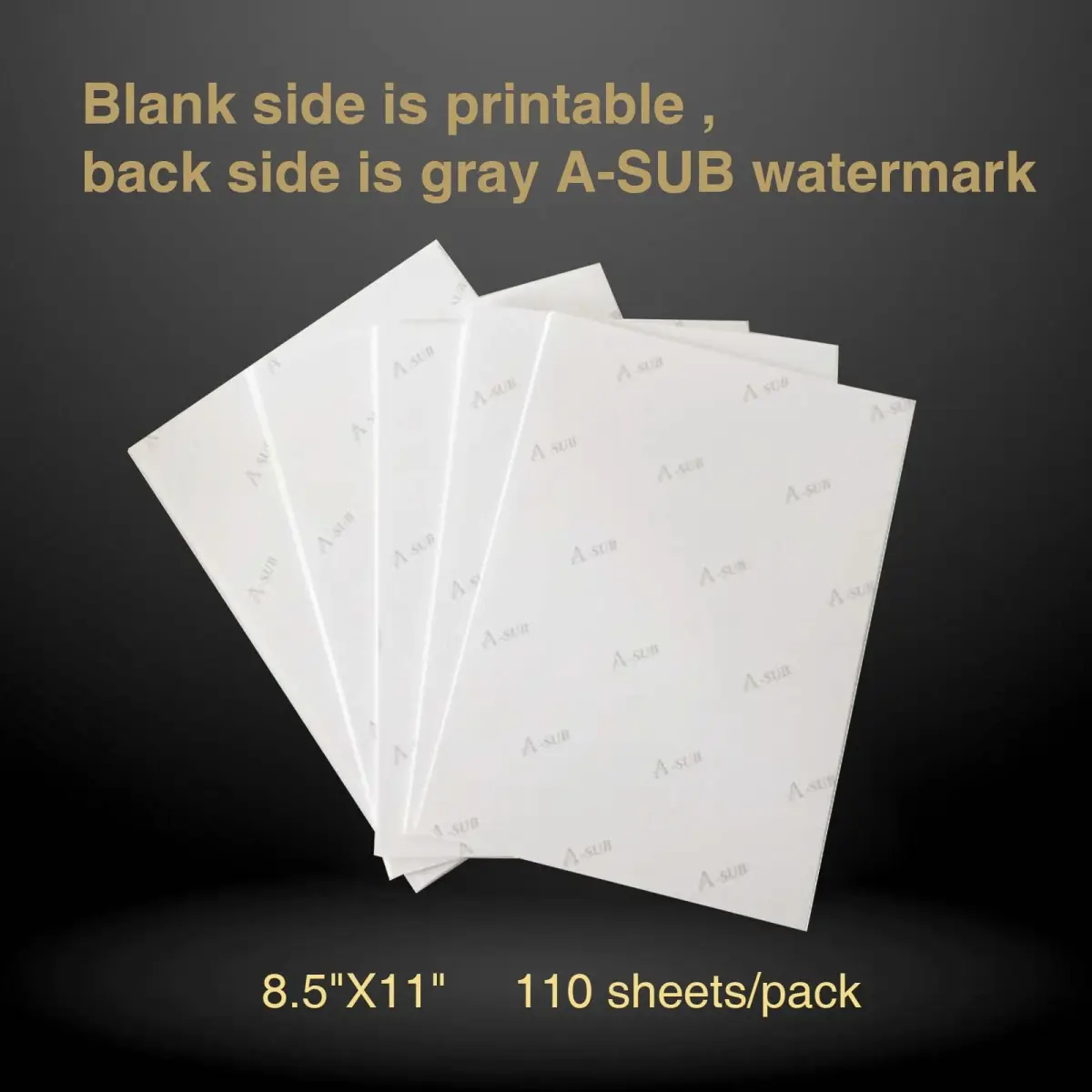 A-SUB Sublimation Paper 8.5x11 Inch 110 Sheets 125g | Fast Dry & High Transfer Rate - view 7