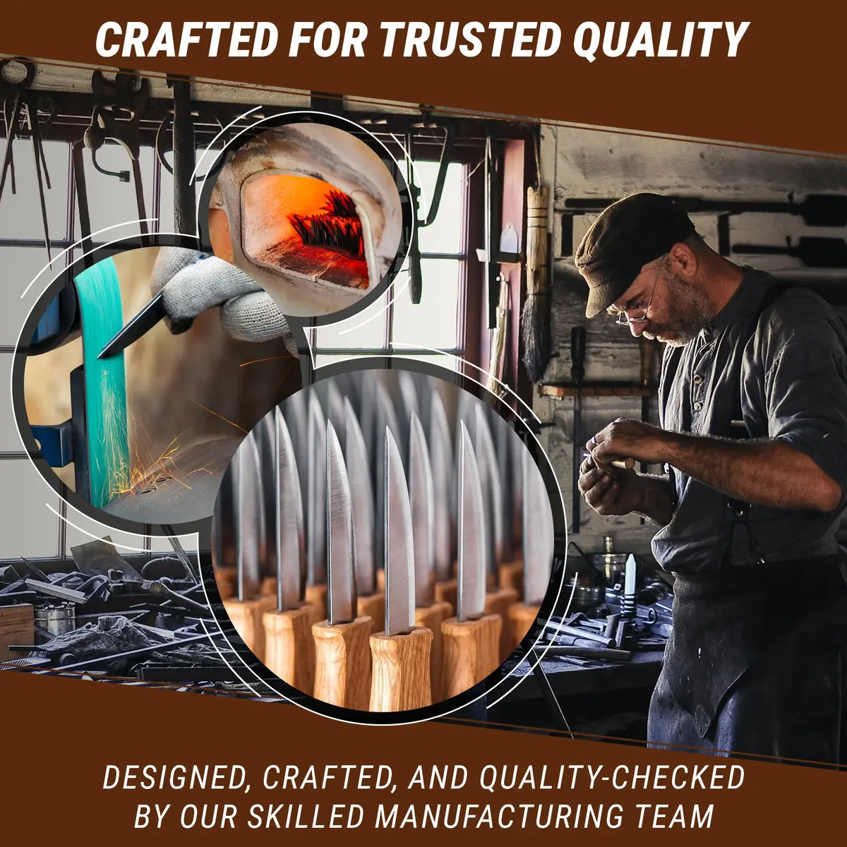 BeaverCraft Wood Carving Knife C4 3.14" | High-Carbon Steel, Ergonomic Oak Handle, Perfect for Woodworking & Whittling - view 6
