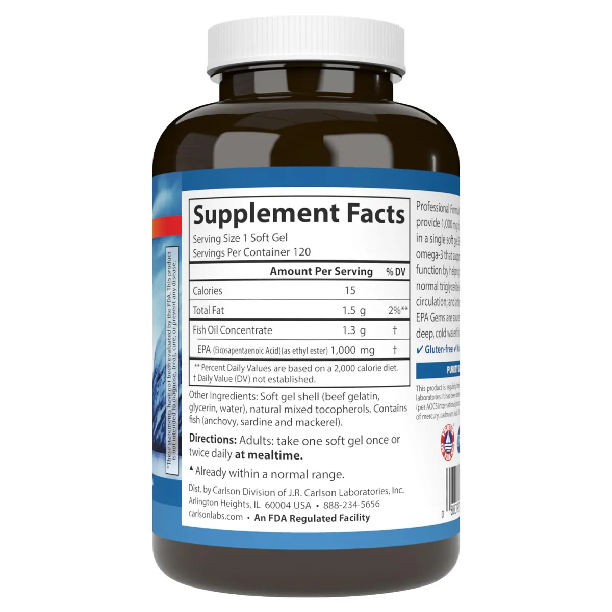 Carlson Elite EPA Gems 1000 mg | Wild-Caught Omega-3 for Heart & Mood Support - view 8