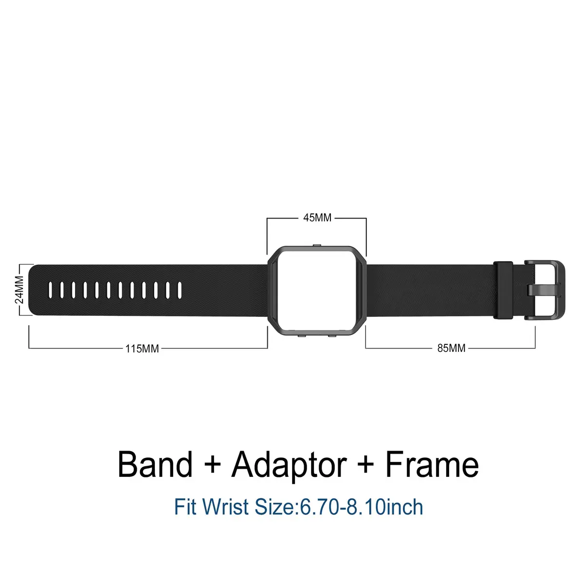 Simpeak Sport Band Compatible with Fitbit Blaze Large | Silicone Wrist Band with Metal Frame for Fitbit Blaze Men Women - view 6