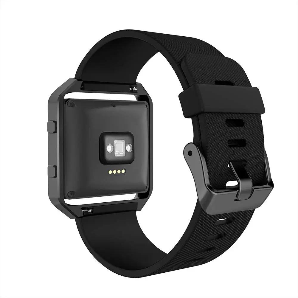 Simpeak Sport Band Compatible with Fitbit Blaze Large | Silicone Wrist Band with Metal Frame for Fitbit Blaze Men Women - view 3
