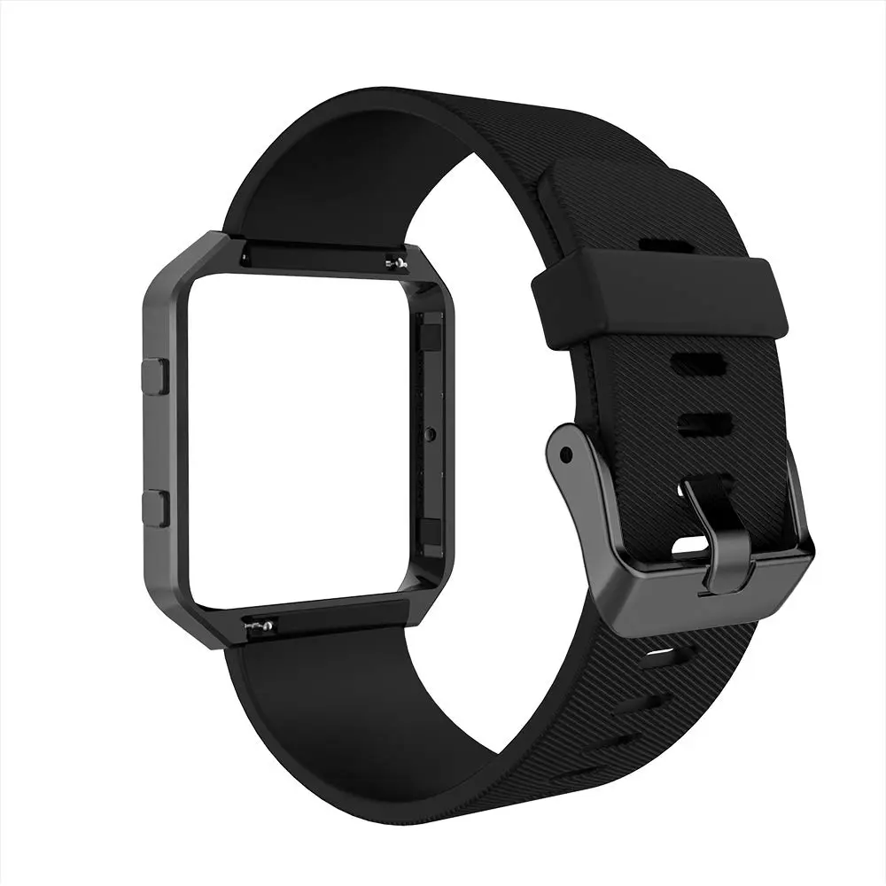 Simpeak Sport Band Compatible with Fitbit Blaze Large | Silicone Wrist Band with Metal Frame for Fitbit Blaze Men Women - view 4