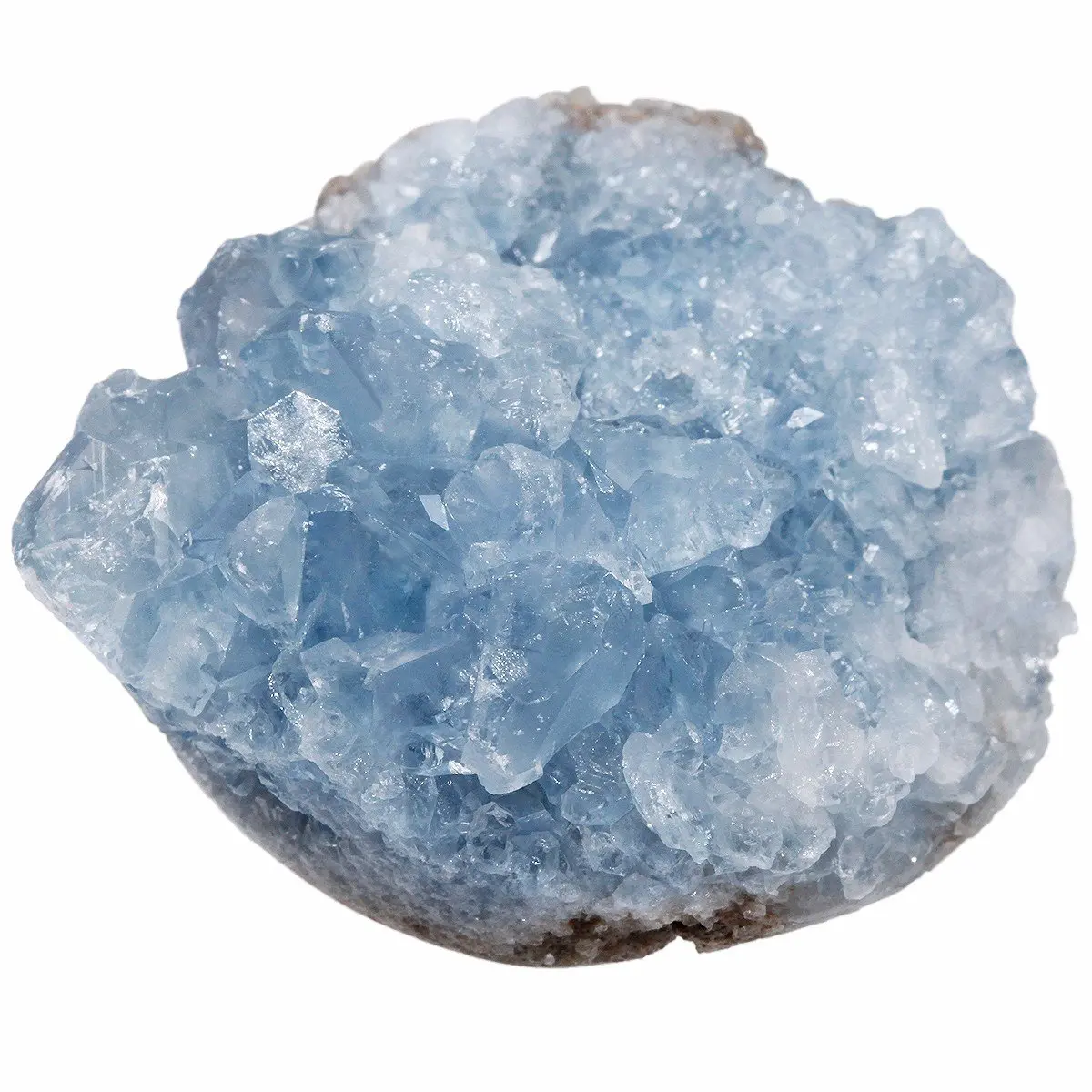 Rockcloud Natural Raw Blue Celestite Mineral Healing Crystal Cluster Geode | Unique Healing Geode for Meditation & Aura Strength - view 3