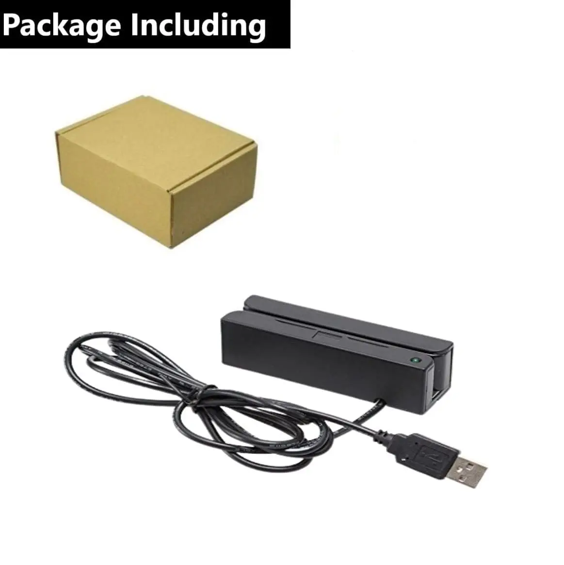 Posunitech MSR100 USB Magnetic Card Reader 9 cm (3.54 in) Black | Reads Tracks 1, 2, 3 Hi/Lo-Co Cards - view 4