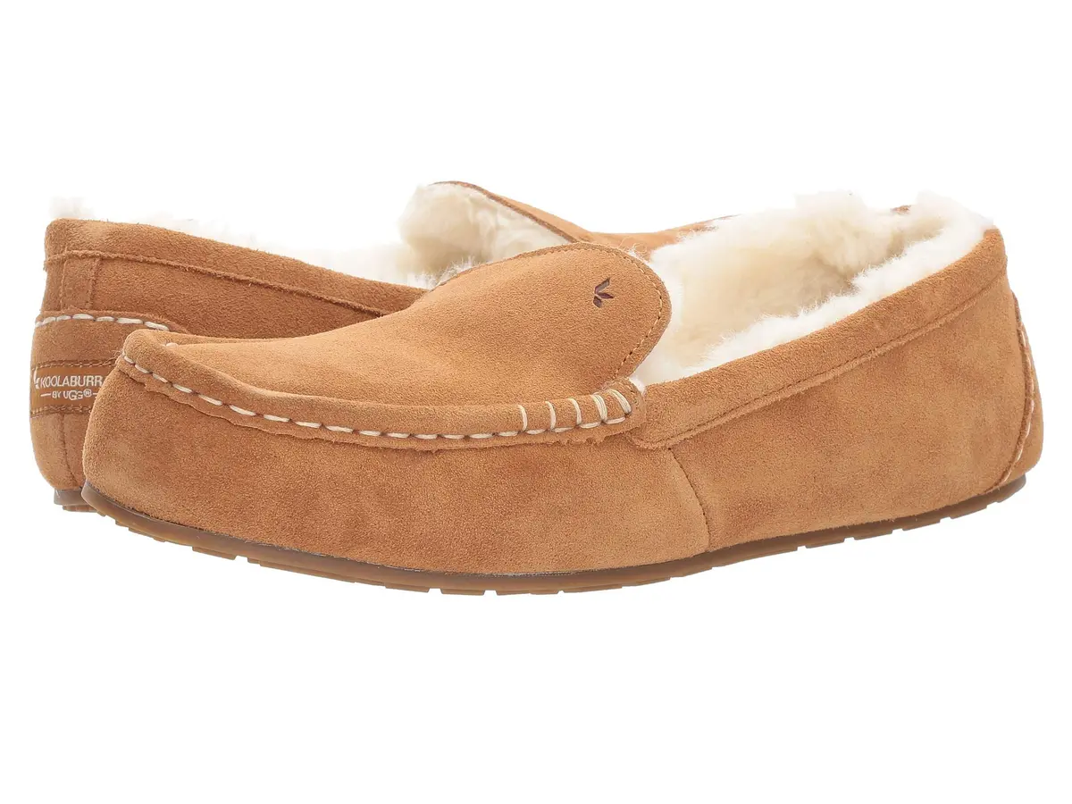 Koolaburra by UGG Women's Lezly Fashion Boot, Chestnut, 5 US | Suede Slip-On with Faux Fur Lining - main product image