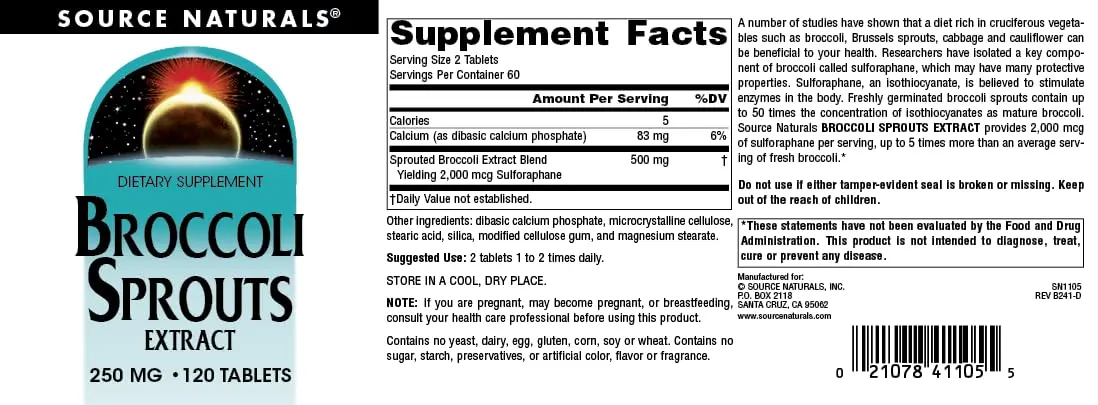 Source Naturals Broccoli Sprouts Extract, 250 mg | 120 Tablets for Immune Support in India - view 5