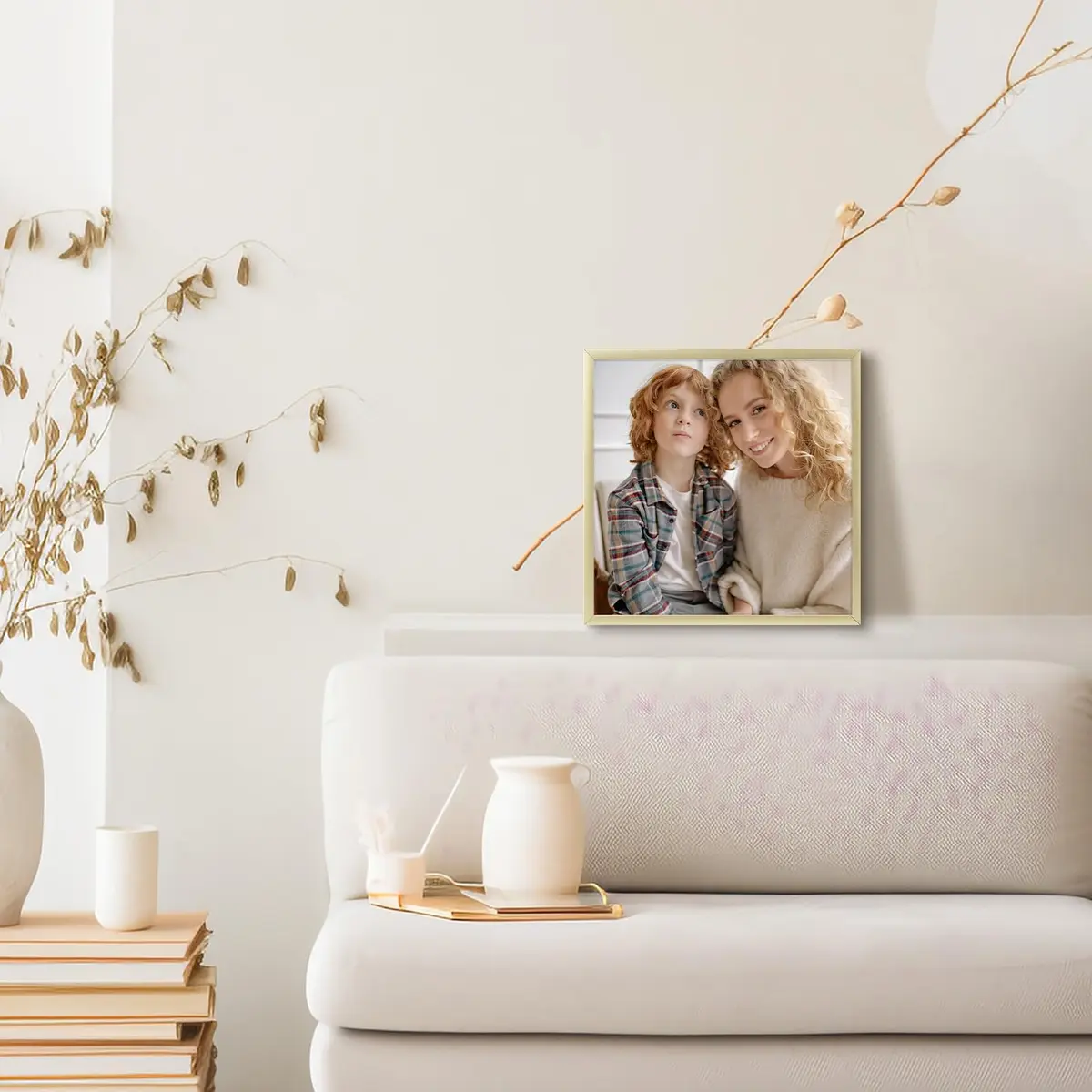 Frametory 8x8 Aluminum Picture Frame with Mat for 4x4 Photo | Gold - view 3