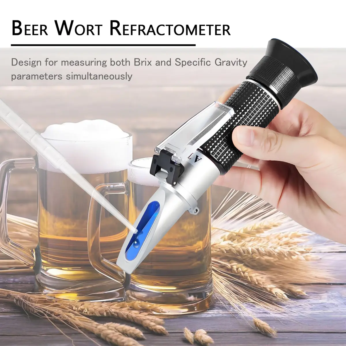 V·RESOURCING Beer Wort Refractometer Brix 0-32% SG 1.000-1.130 | Dual Scale for Brewing - view 2