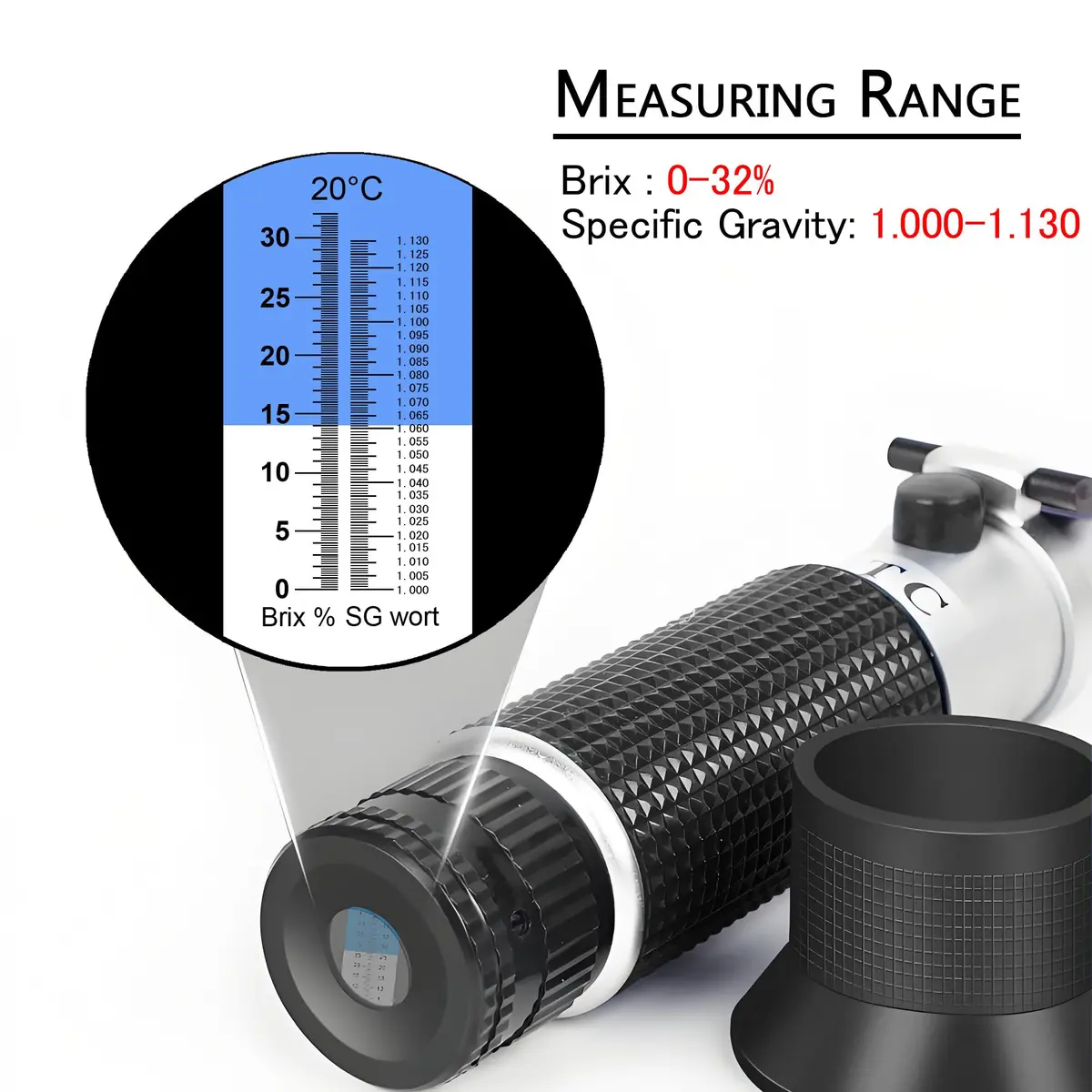V·RESOURCING Beer Wort Refractometer Brix 0-32% SG 1.000-1.130 | Dual Scale for Brewing - view 3