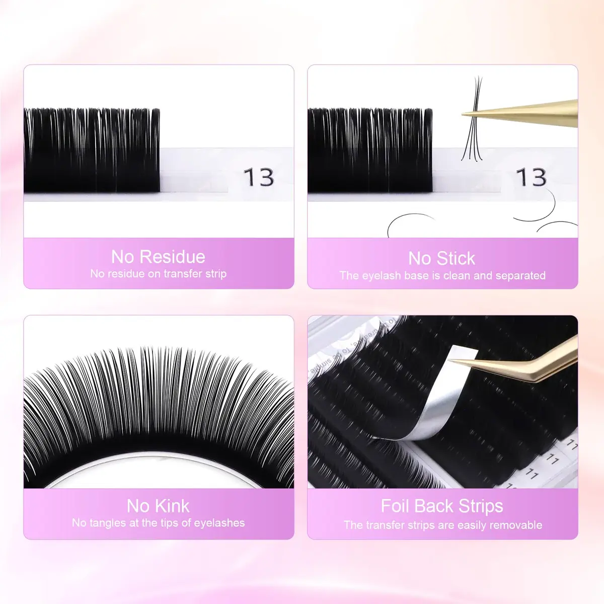 NAGARAKU Classic Individual Lash Extensions 0.10 LC 7-15mm Mix | Professional Matte Black PBT Fiber - view 6