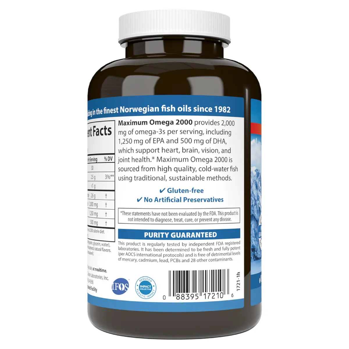 Carlson Maximum Omega 2000 mg Softgels | Wild-Caught Lemon Omega-3 Supplement for Whole Body Health - view 8
