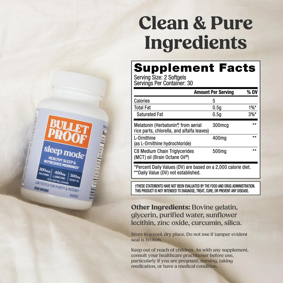 Bulletproof Sleep Mode Softgels 60 Count | Supports Restorative Sleep & Energy - view 2