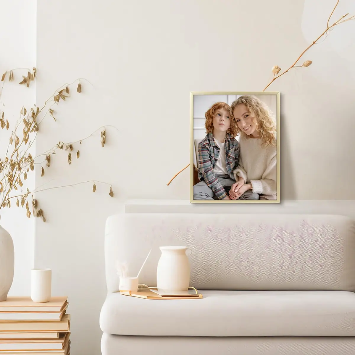 Frametory 8x10 Aluminum Picture Frame with Mat for 5x7 Photo, Gold | Wall & Tabletop Display - view 3