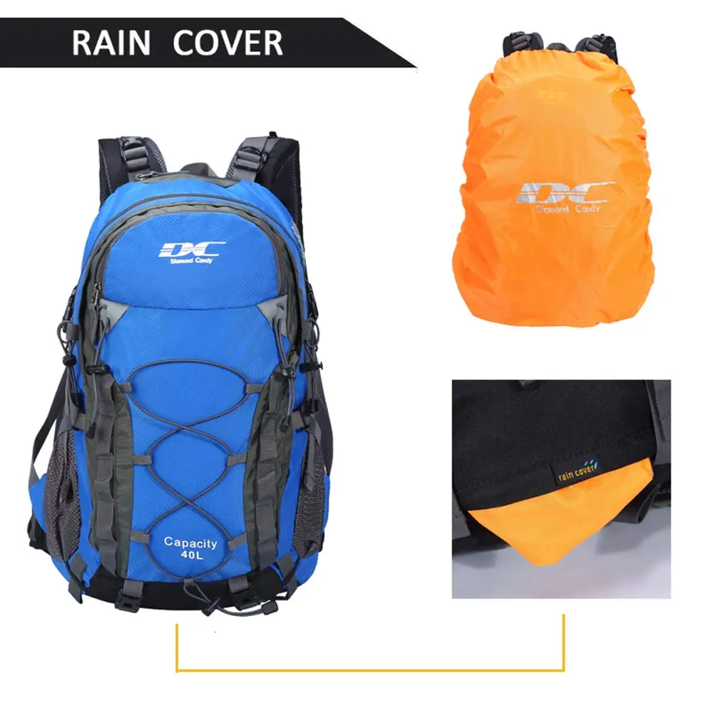 Diamond Candy 40L Hiking Backpack Waterproof Daypack for Men and Women | 40L Capacity, Waterproof Nylon, Breathable Mesh, Multiple Compartments - view 5
