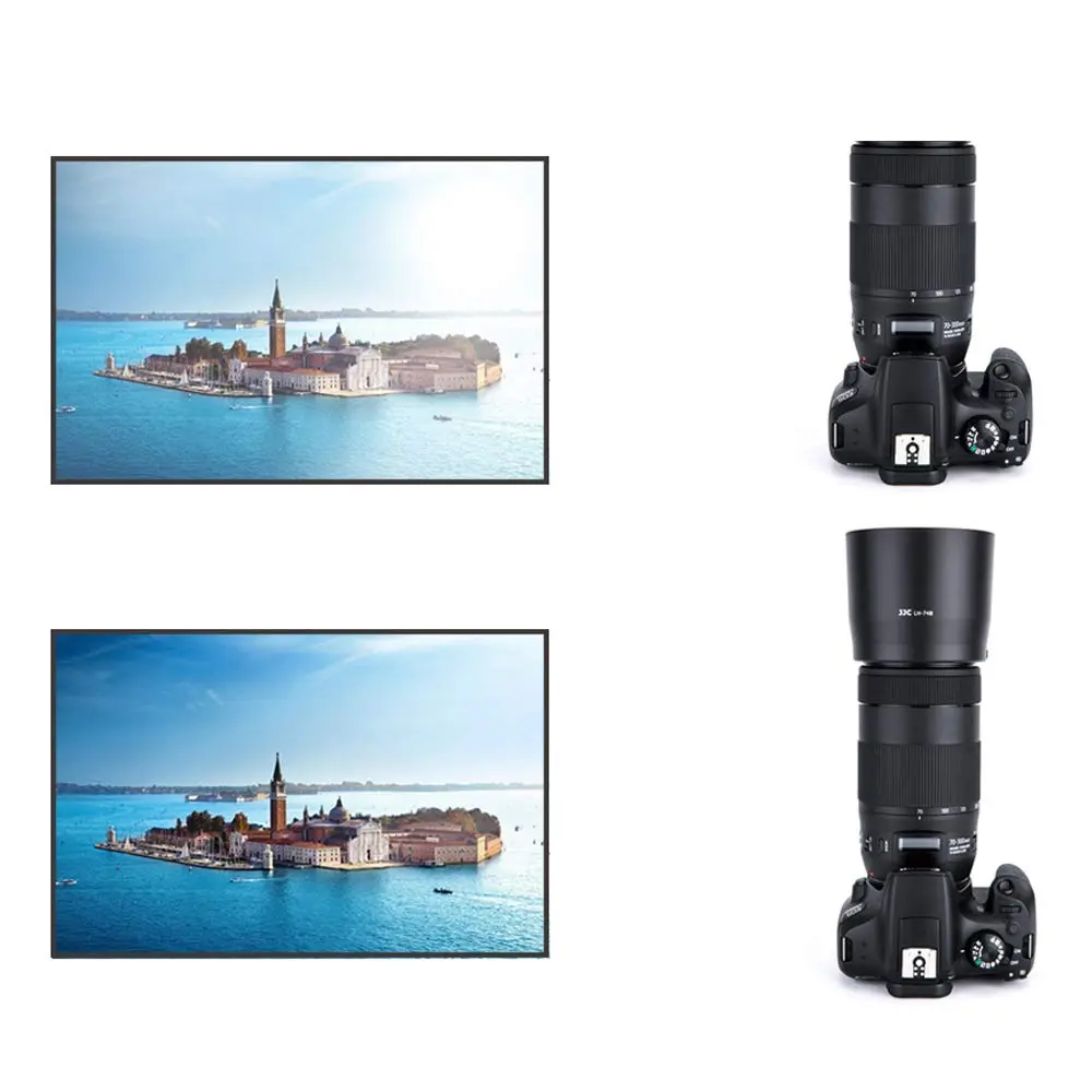 JJC ET-74B Lens Hood for Canon RF 100-400mm EF 70-300mm f4-5.6 is II Lens | Minimize flare, protect lens - view 5