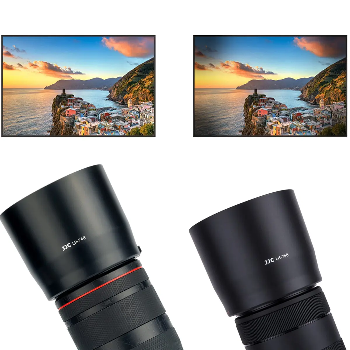 JJC ET-74B Lens Hood for Canon RF 100-400mm EF 70-300mm f4-5.6 is II Lens | Minimize flare, protect lens - view 6