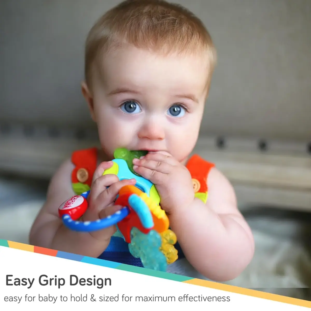 Nuby Ice Gel Teether Keys - Silicone Soothing Baby Teether Toys for Infants - Gentle for Sore Gums - Pink (1 Count) - view 5