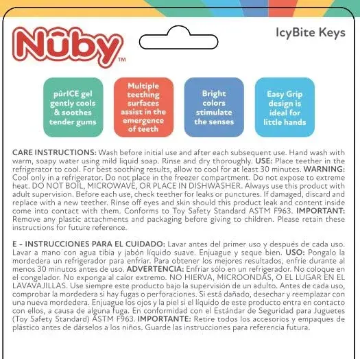 Nuby Ice Gel Teether Keys - Silicone Soothing Baby Teether Toys for Infants - Gentle for Sore Gums - Pink (1 Count) - view 4