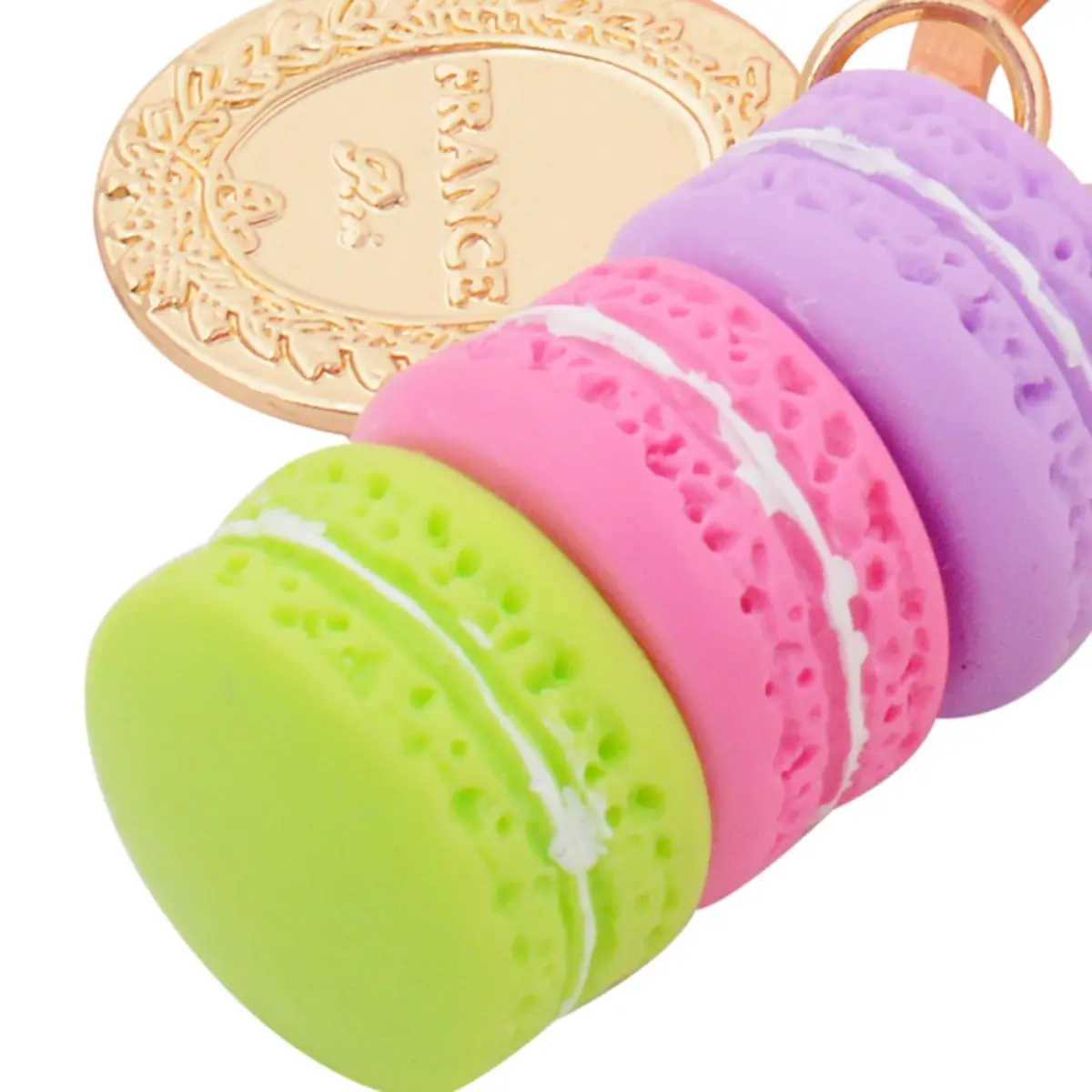 ZOONAI Pink Macaron Cake Eiffel Tower Keychain Bowknot 2*12cm | Sparkling accessory for women - view 4