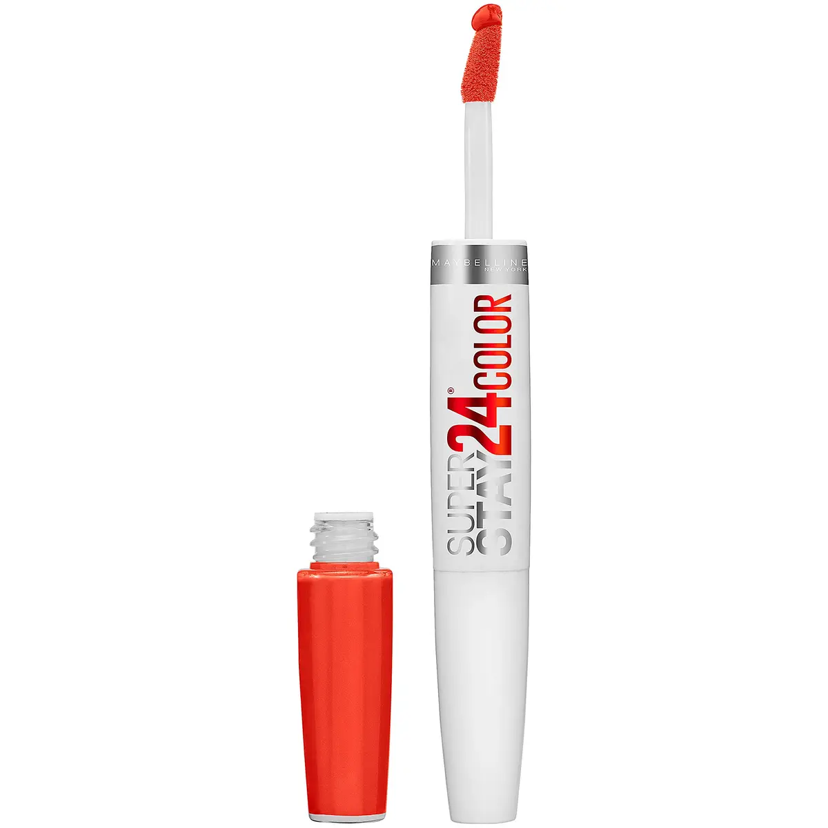 Maybelline New York Superstay 24 2-Step Lipcolor Non-Stop Orange | Long-Lasting Liquid Lipstick with Balm - main product image