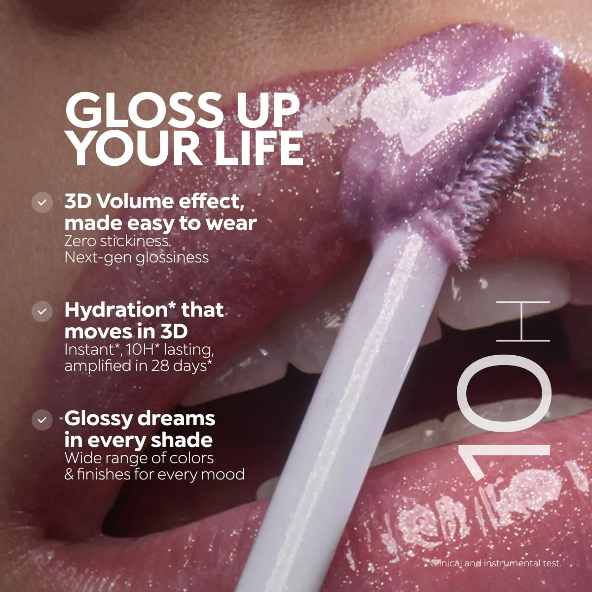 KIKO Milano 3D Hydra Lip Gloss, Hydrating Lip Gloss, 10 Sparkling Strawberry 6.5ml (0.22 Fl Oz) | High Shine & Hydration - view 7