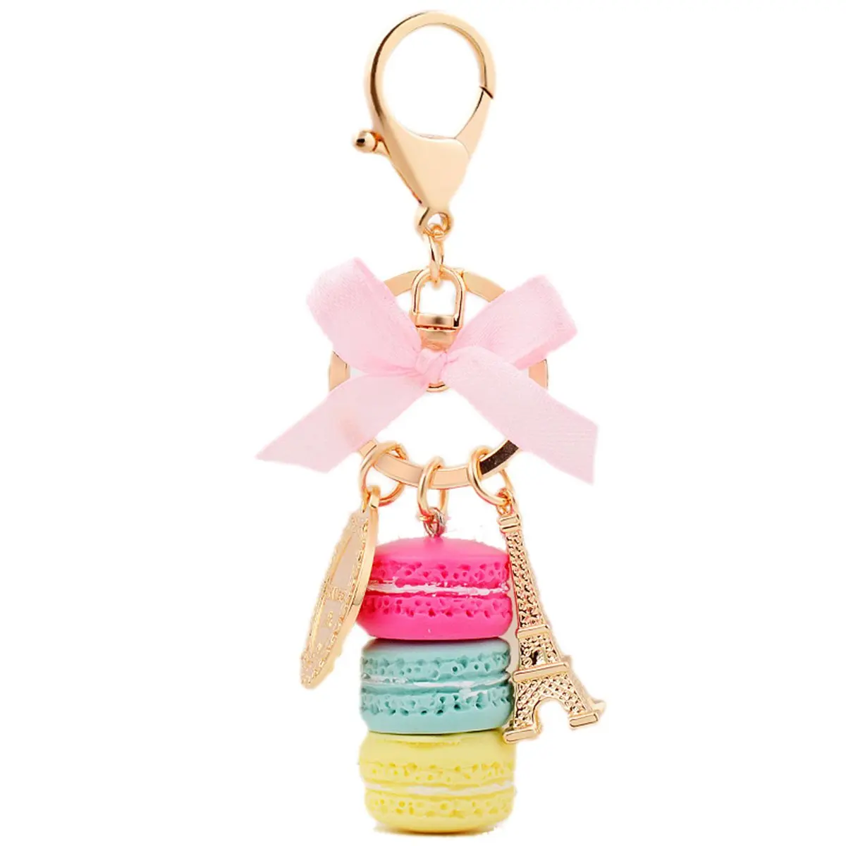 ZOONAI Macaron Cake Eiffel Tower Keychain Bowknot Rose | Charm & Style Accessory - main product image