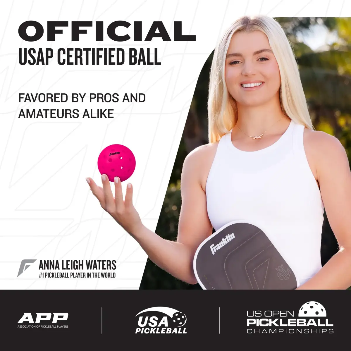 Franklin Sports X-40 Outdoor Pickleball Balls 74mm (3 Pack) | USAP Approved for True Flight & Spin - view 2