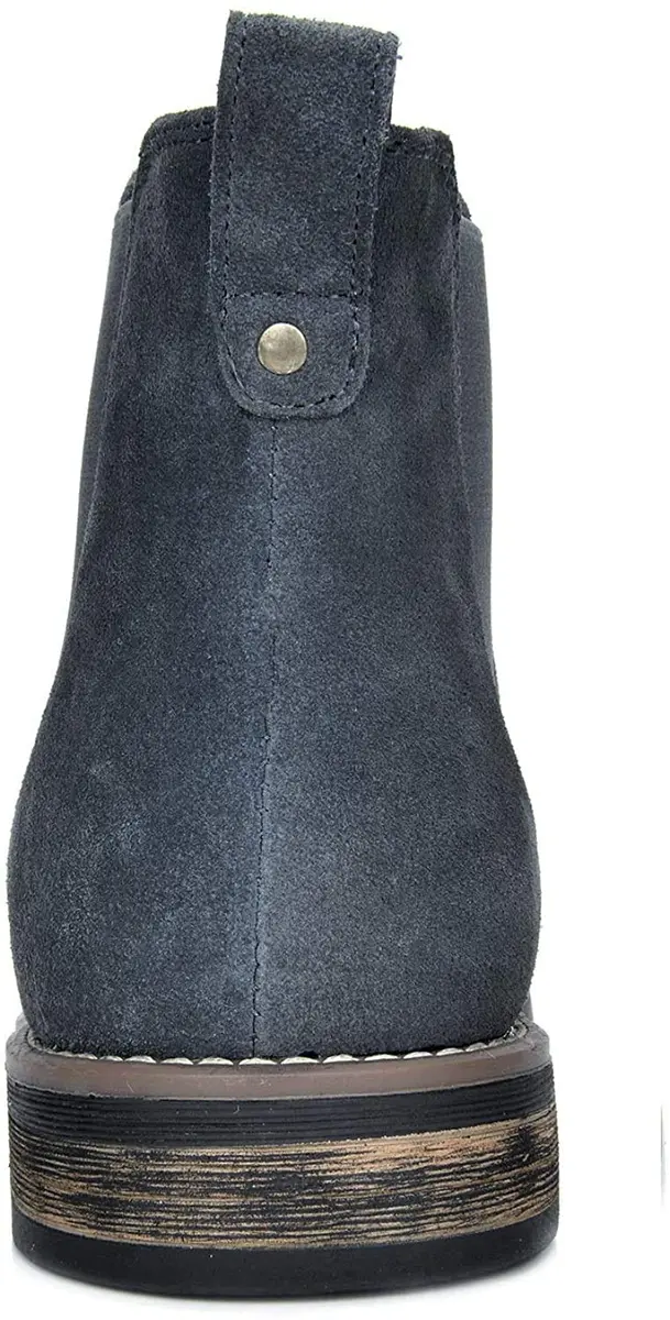 Bruno Marc Men's Classic Chelsea Ankle Dress Boots, Grey, 10 | Crease-Resistant PU & Cushioned Comfort - view 5