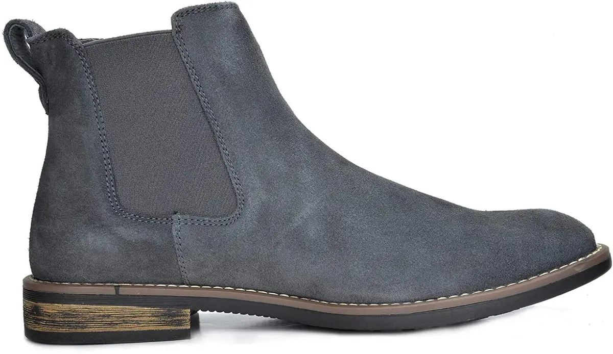 Bruno Marc Men's Classic Chelsea Ankle Dress Boots, Grey, 10 | Crease-Resistant PU & Cushioned Comfort - view 4